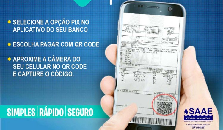 ‘Consumidores podem pagar contas de água via PIX’, informa Saae