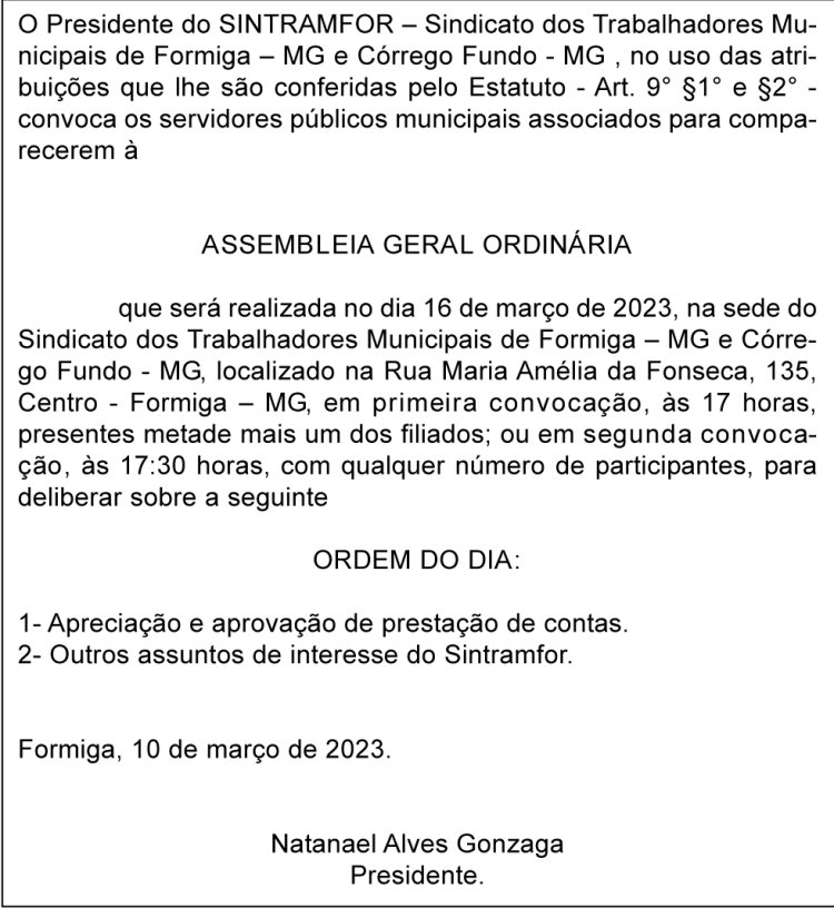 Edital Sintramfor