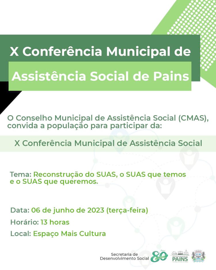 Pains: Conferência Municipal de Assistência Social
