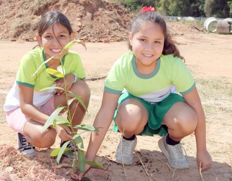 Dia da Árvore: Alunos de escolas municipais realizam plantio de mudas