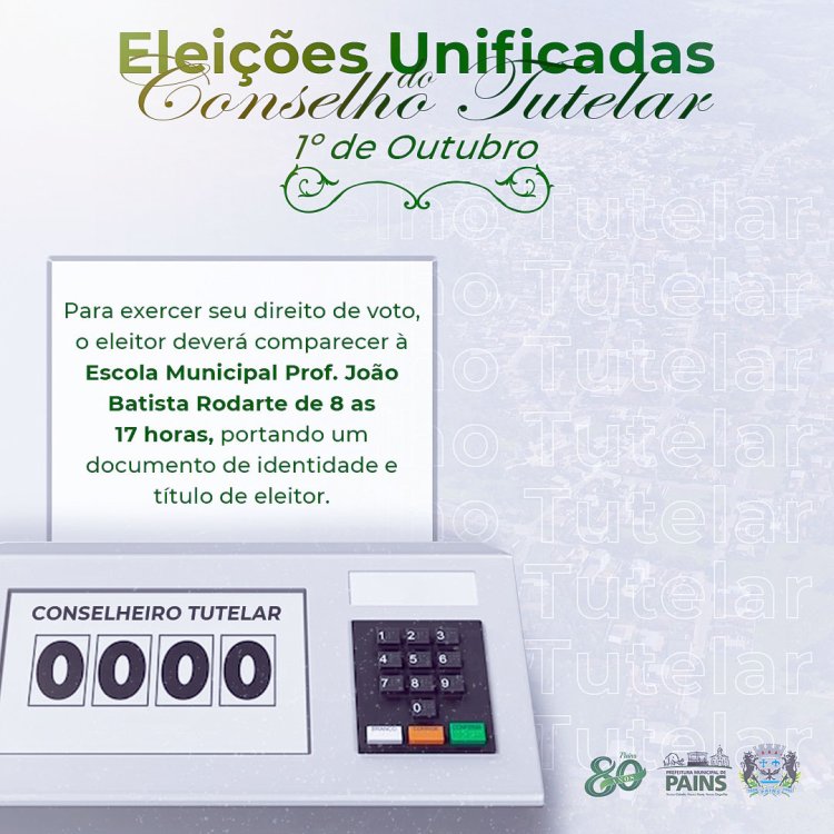 Pains: Eleições Conselho Tutelar