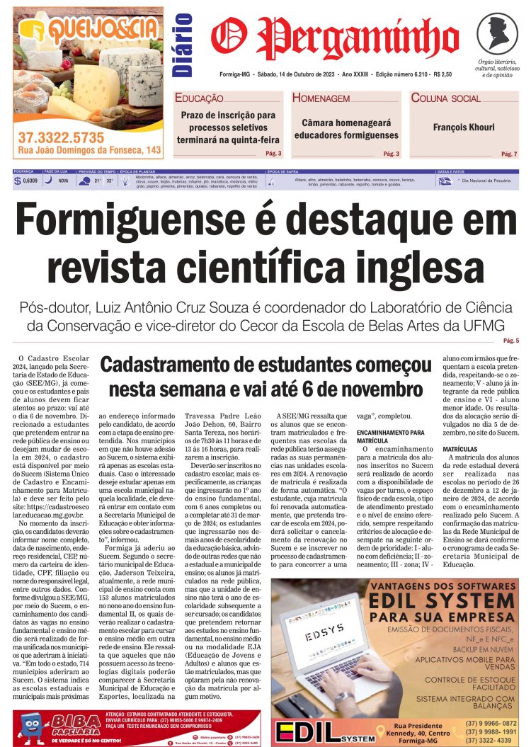 O Pergaminho 14/10/2023