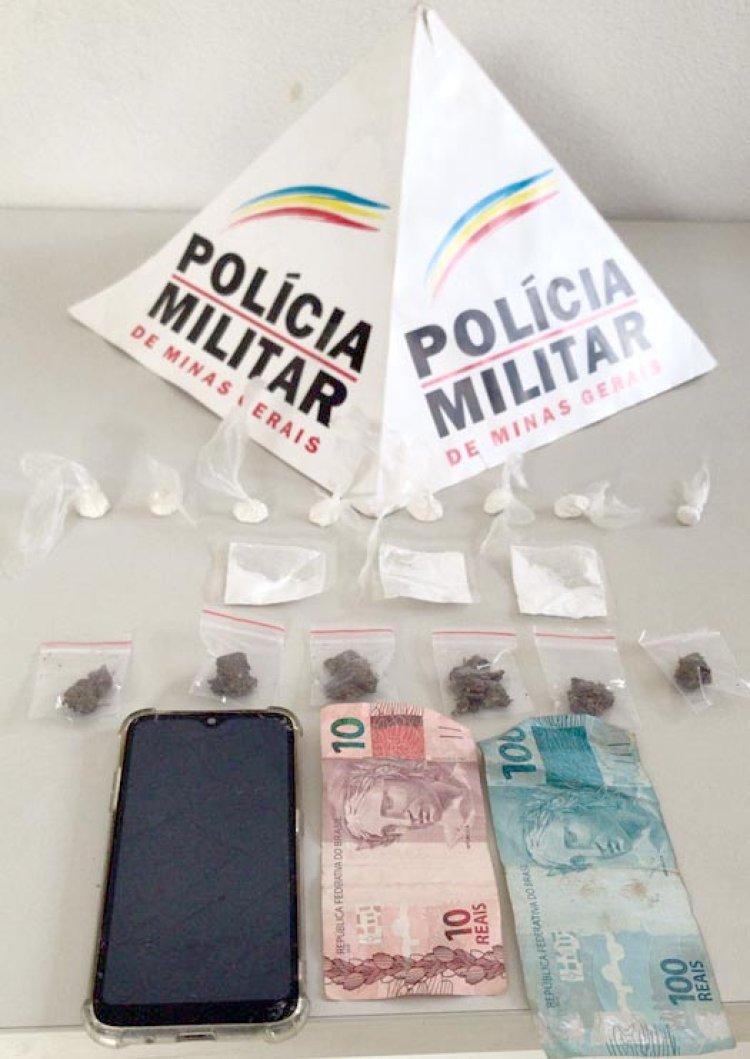 Polícia Militar prende homem por tráfico de drogas e mulher por desacato