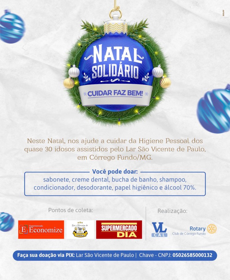Rotary de Córrego Fundo e VL Cal realizam Natal Solidário