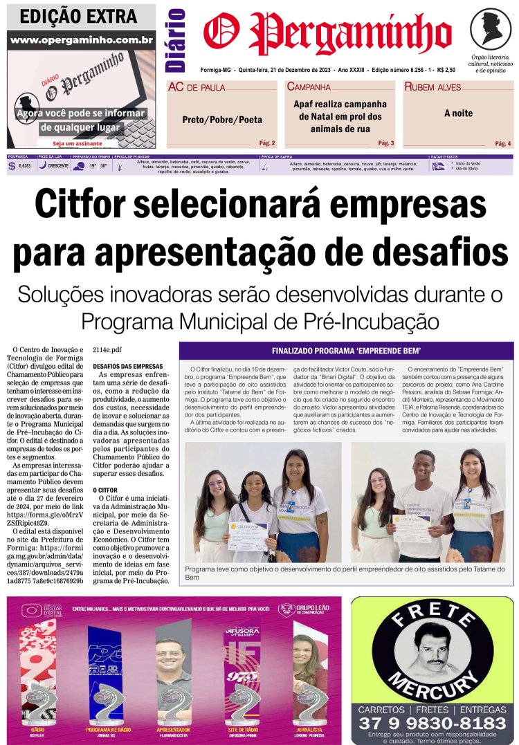 O Pergaminho 21/12/2023 - EDIÇÃO EXTRA
