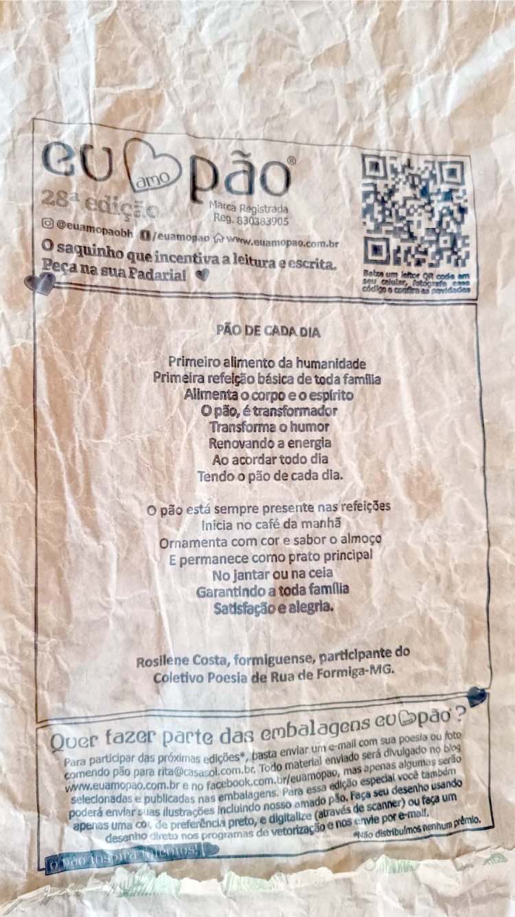 Poesia formiguense embala pão na Bahia