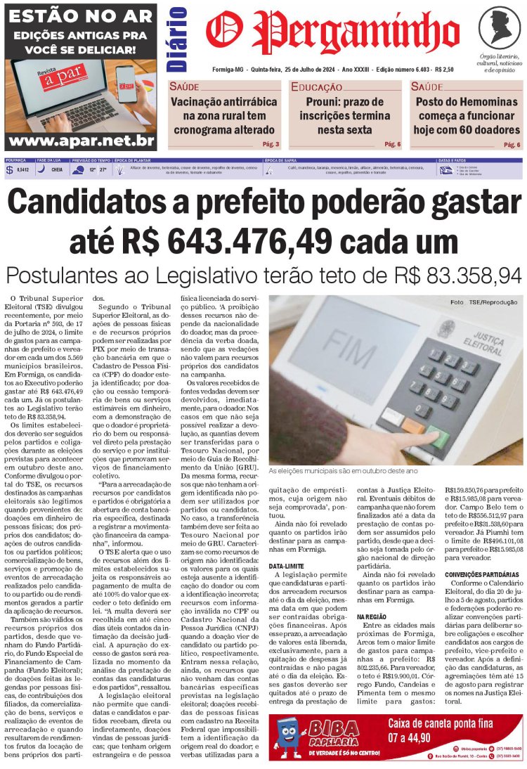 O Pergaminho 25/07/2024