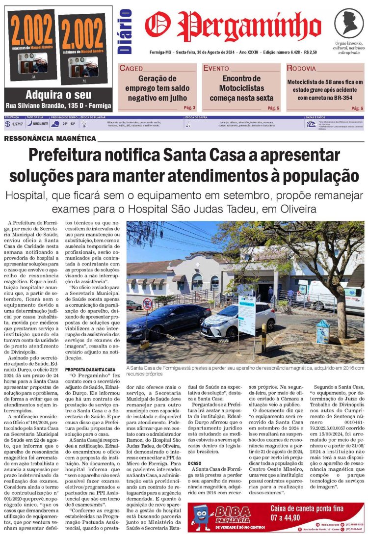 O Pergaminho 30/08/2024