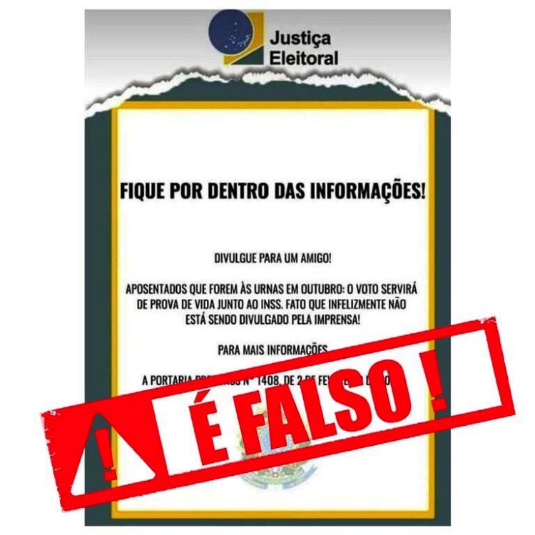 Eleições 2024: Justiça desmente boatos de que comprovante de votação vale como prova de vida do INSS