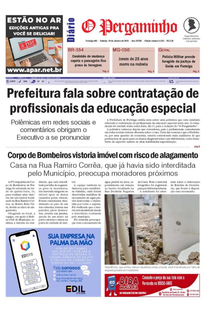 O Pergaminho 18/01/2025