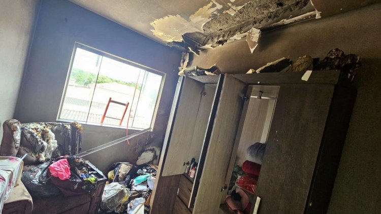 Vela acesa pode ter causado incêndio em apartamento em Pains